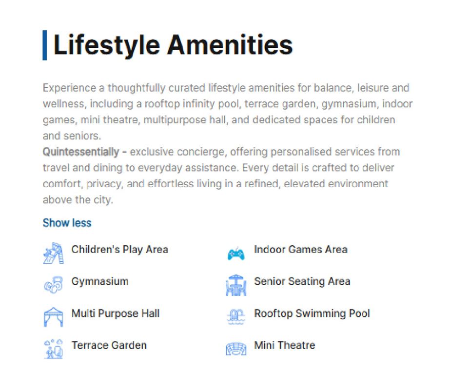 Hiranandani Bay Heights Amenities-Features
