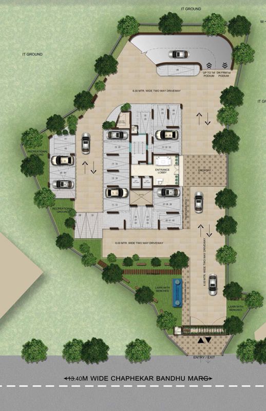 HS-The-Autograph_an aerial view of a city with a large building