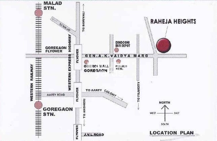 K Raheja Heights Location Image