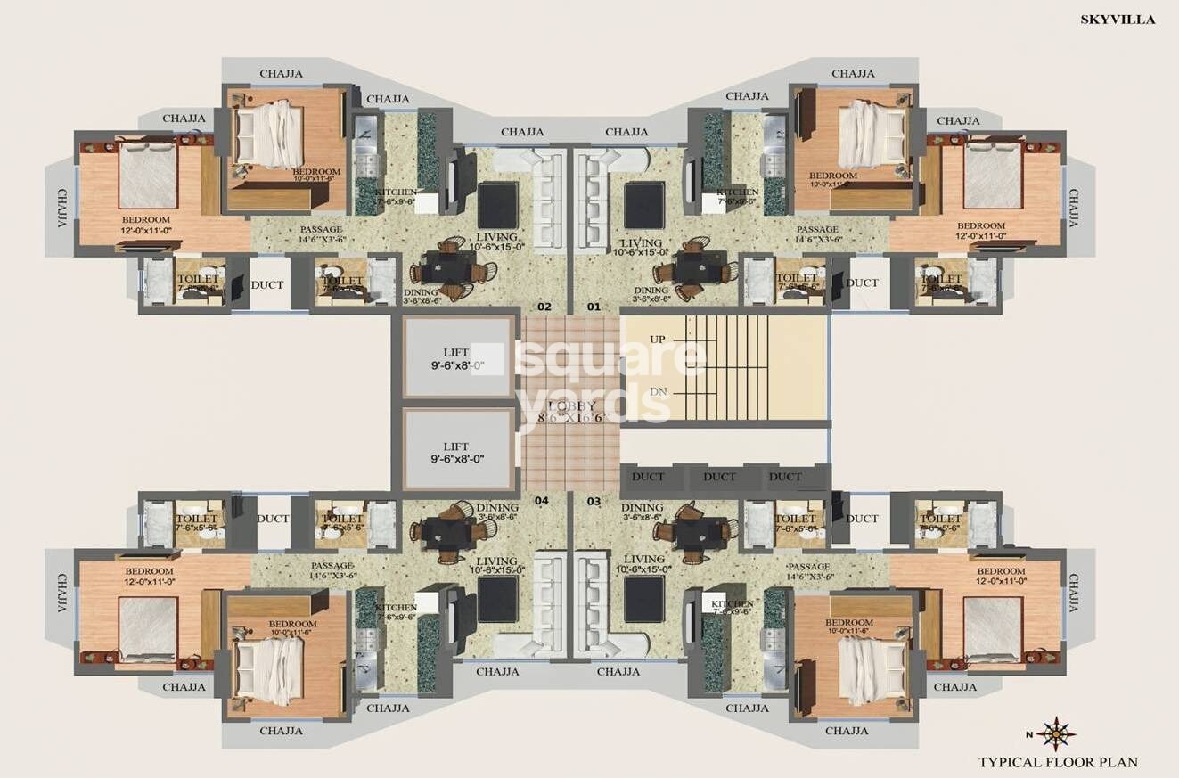 Karmvir Avant Sky Villa Floor Plans