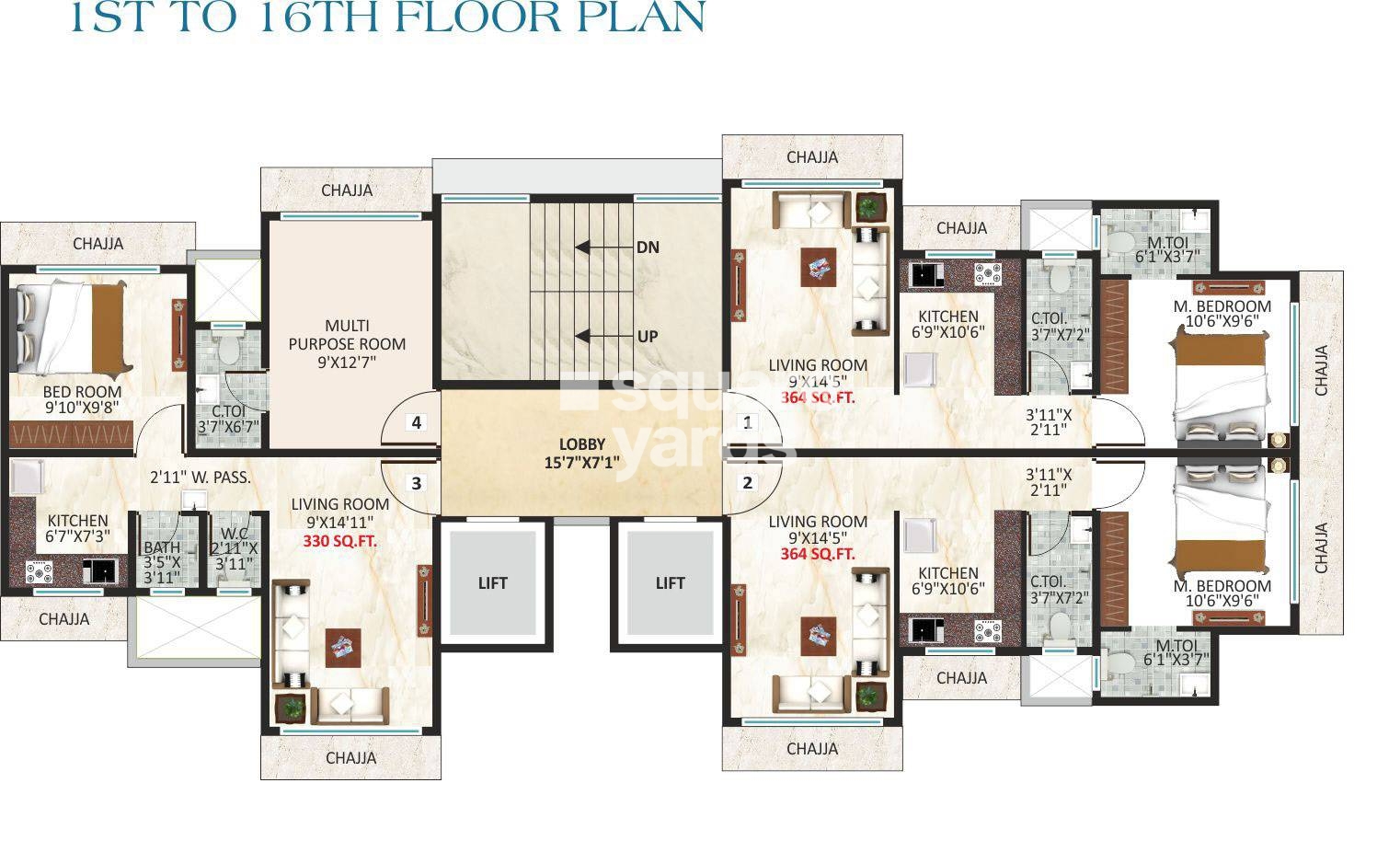 Kosmos Vinayak Tower Floor Plans