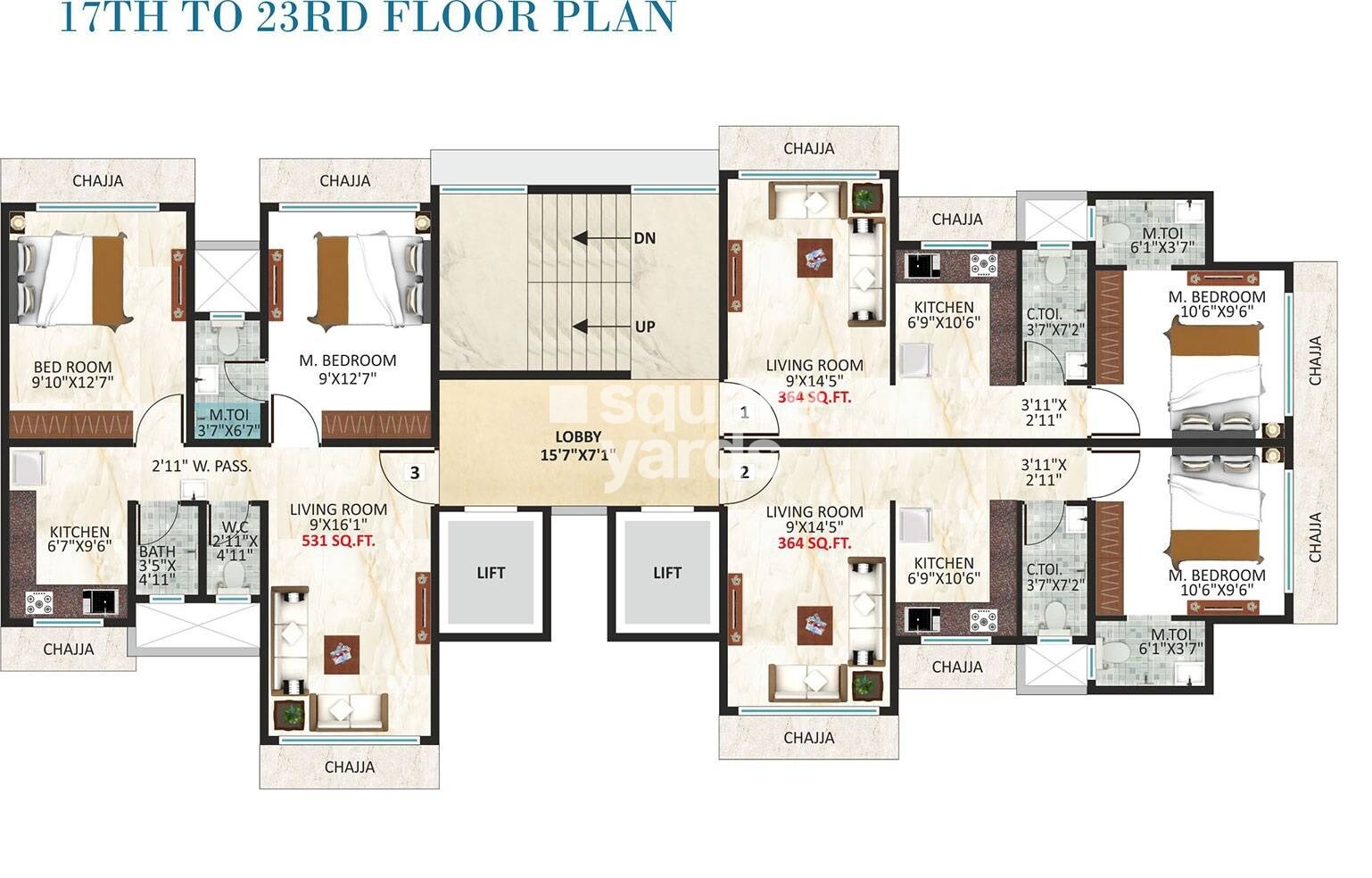 Kosmos Vinayak Tower Floor Plans 2