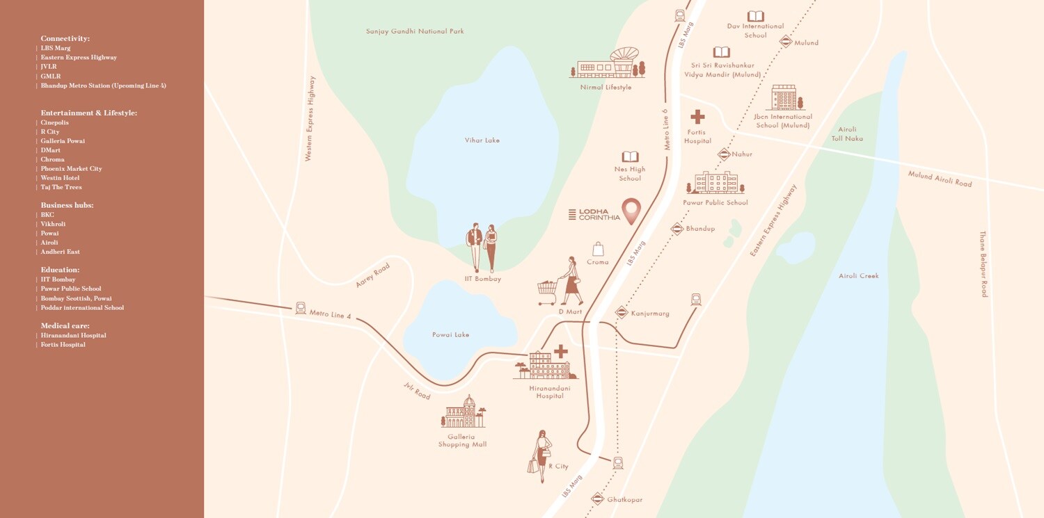 Lodha Corinthia Location Image