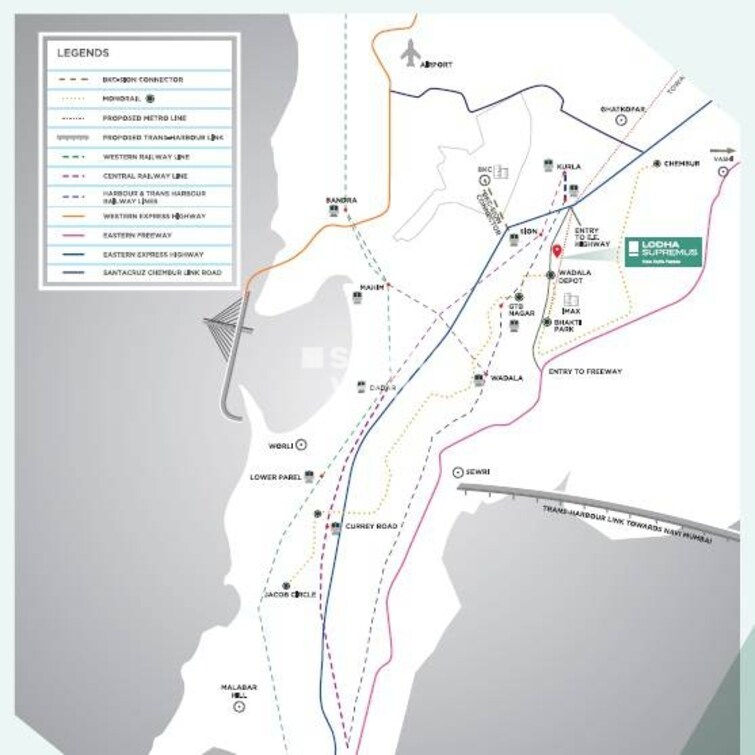 Lodha NCP Commercial Tower Supremus Location Image