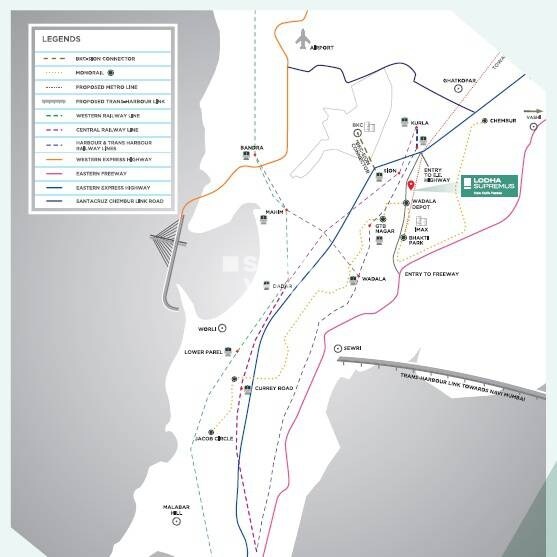 Lodha NCP Commercial Tower Supremus Location Image