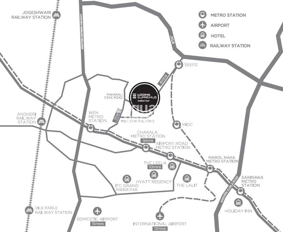 Lodha Supremus Andheri Location Image