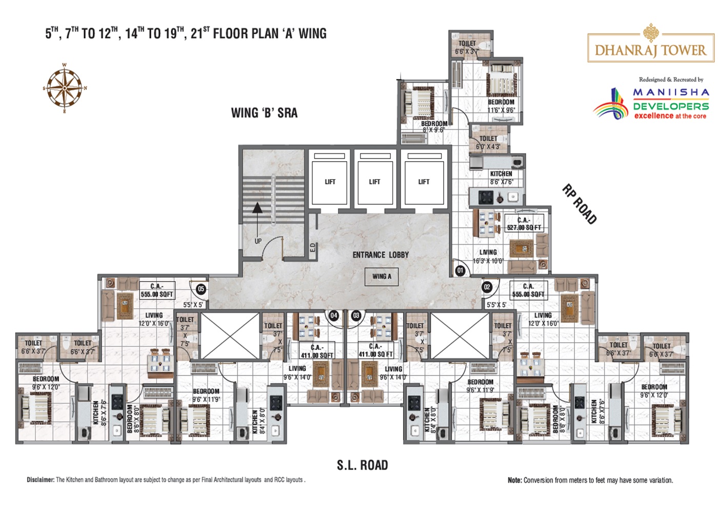 Manisha Dhanraj Tower Floor Plans