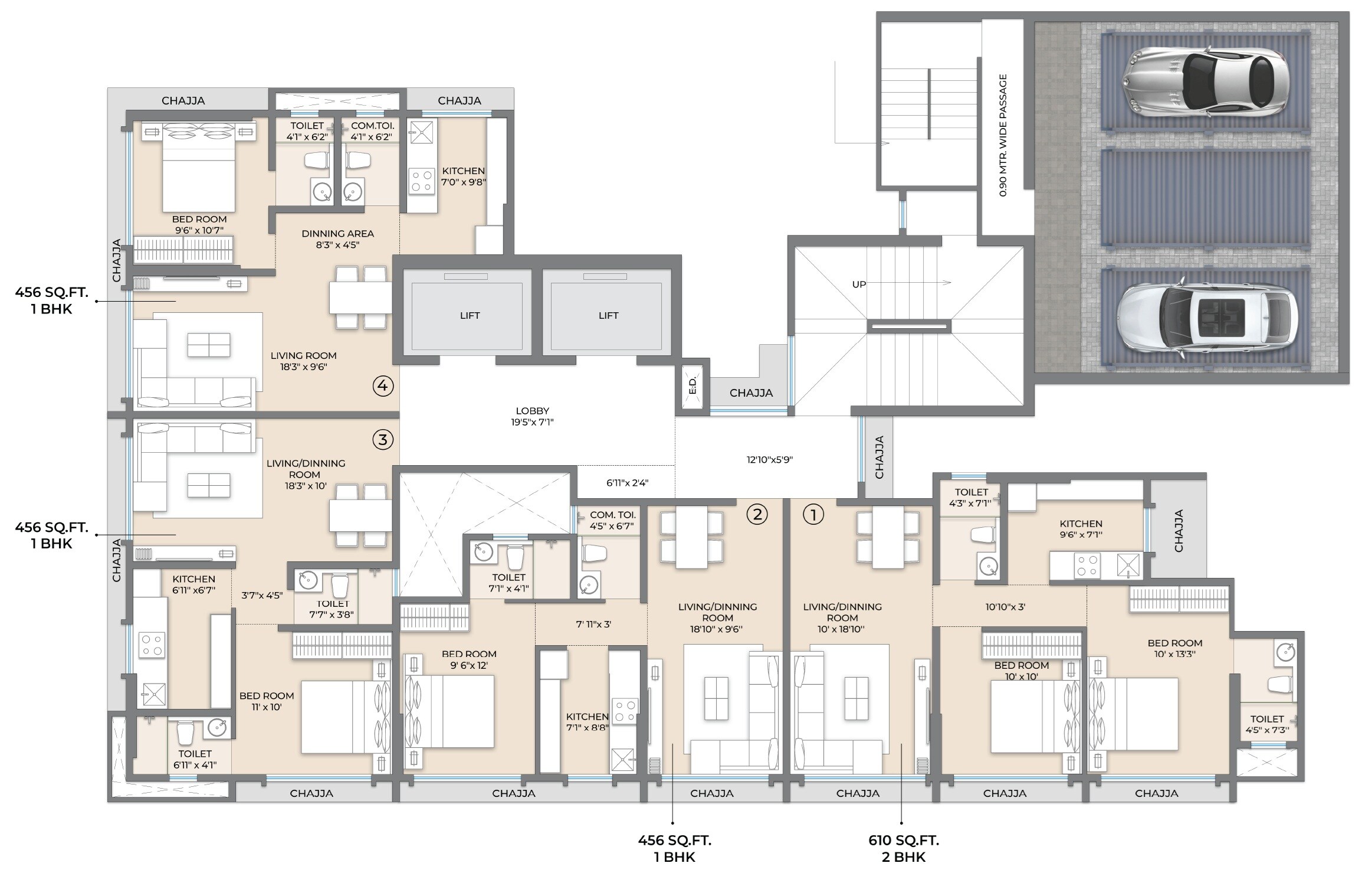 Modirealty Olive Floor Plans