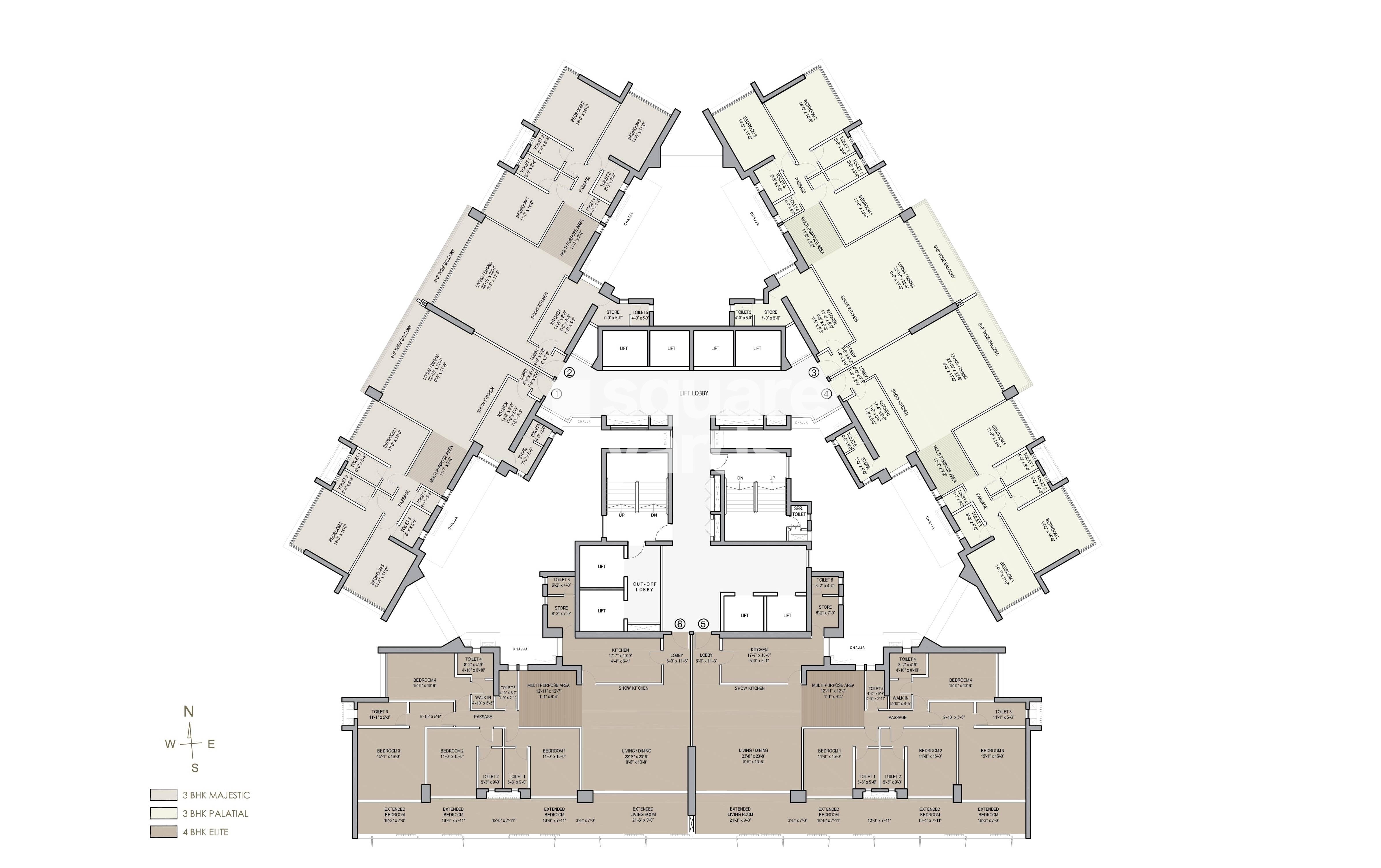 Oberoi Elysian Tower A Floor Plans 1