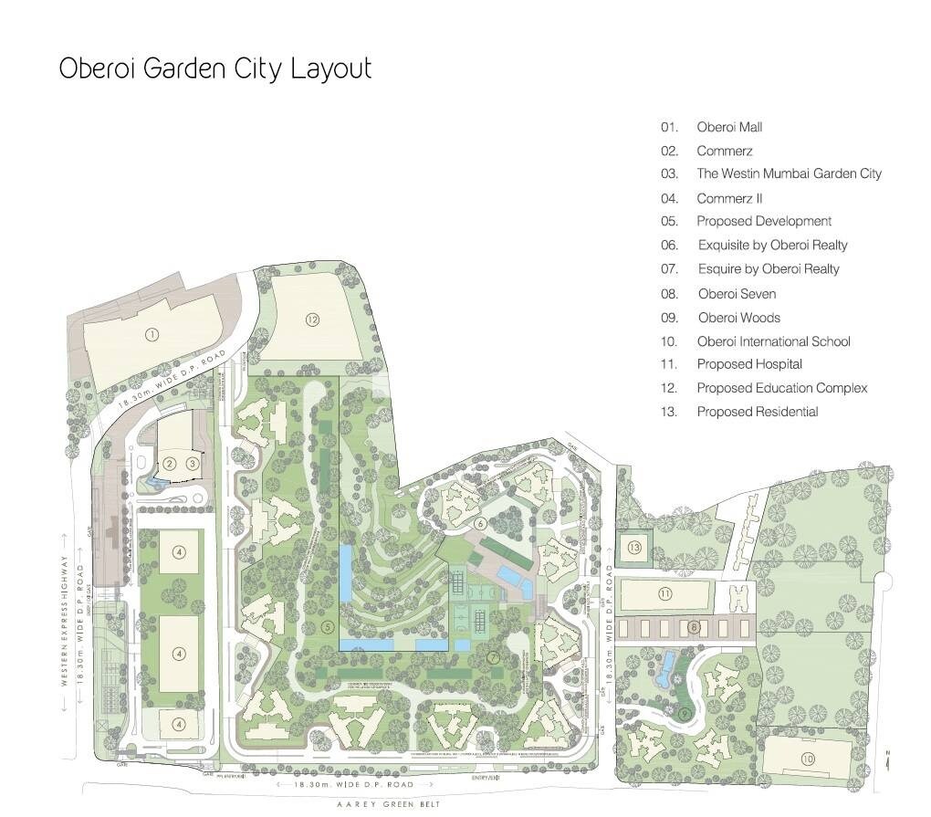 Oberoi-Realty-Esquire_a collage of photos of a city