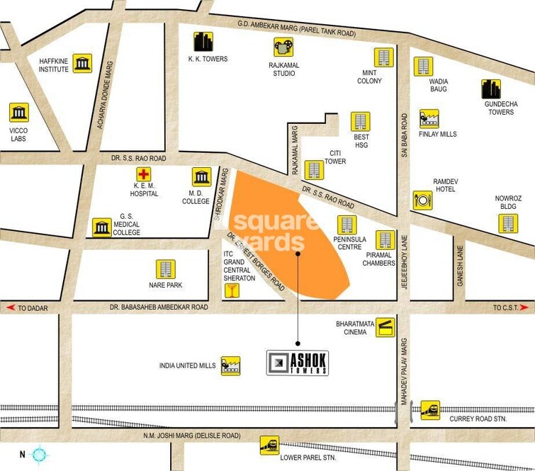 Peninsula Ashok Towers Location Image