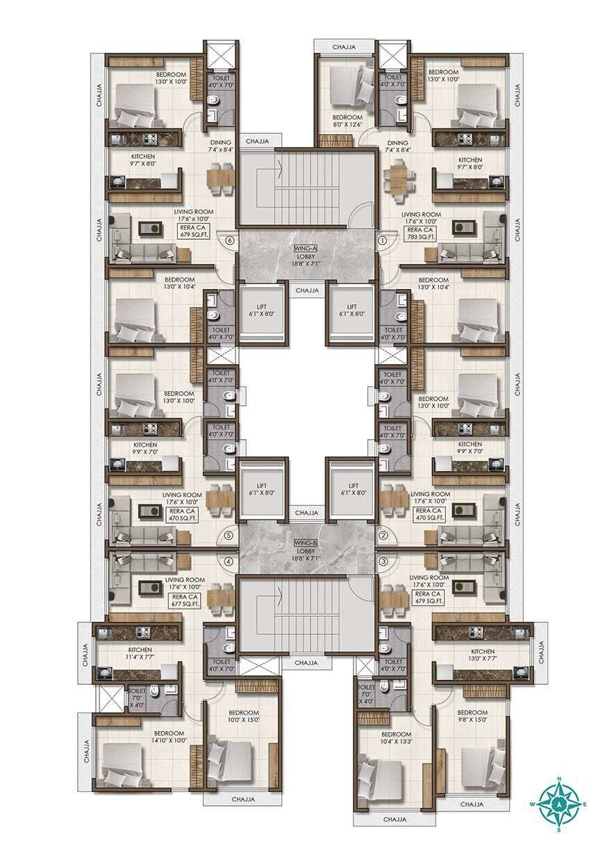 Pranav Flora Enclave Floor Plans