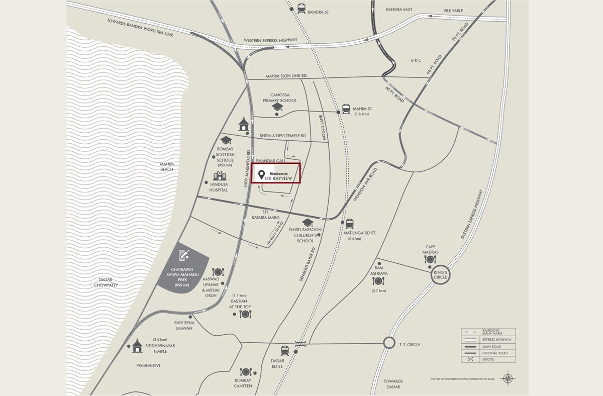Rustomjee 180 Bayview Location Image