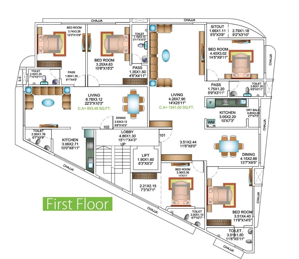 Sairah Apartment Floor Plans