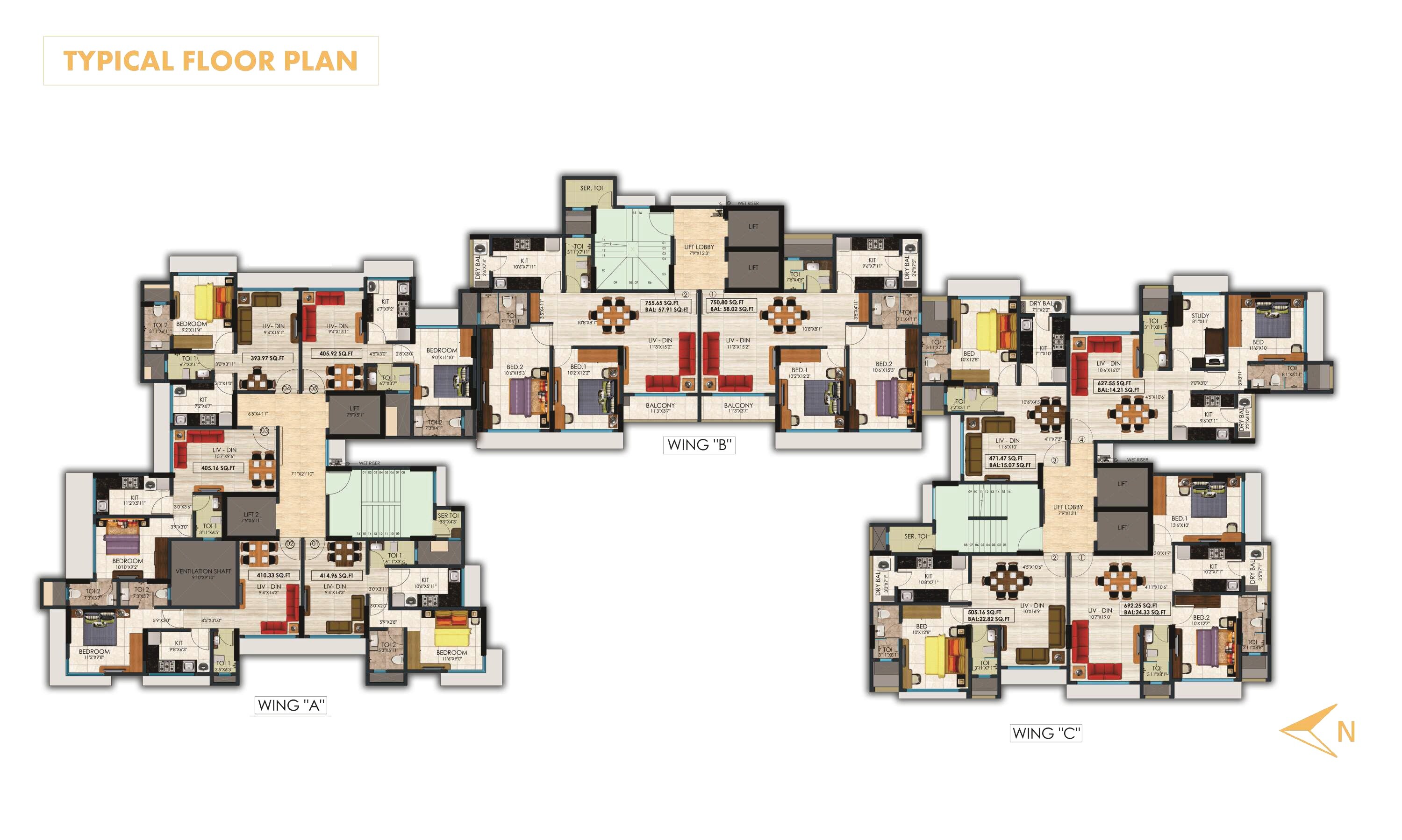 Sanyam Ashok Odyssey C Wing Floor Plans
