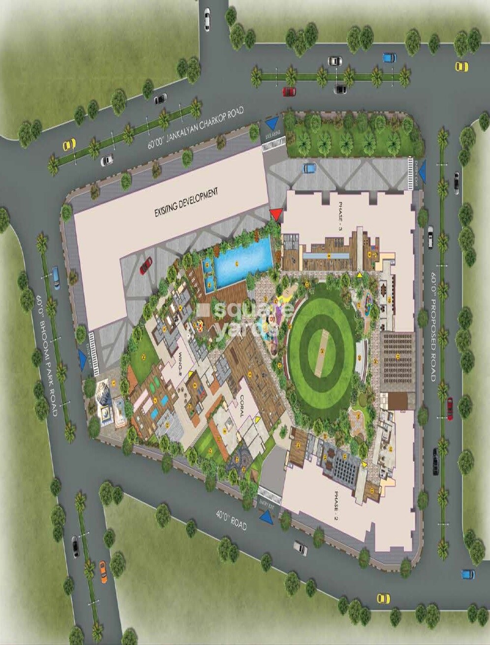 Shakti-Enclave-Phase-2_an aerial view of a city with a large building