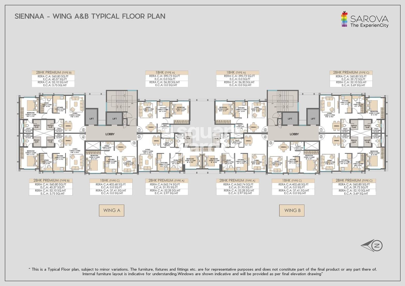 Shapoorji Pallonji Siennaa Wing B Floor Plans