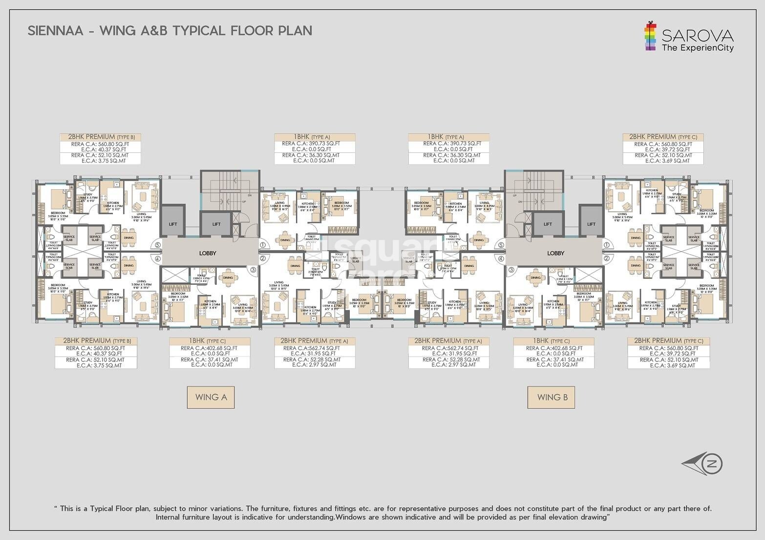 Shapoorji Pallonji Siennaa Wing E Floor Plans