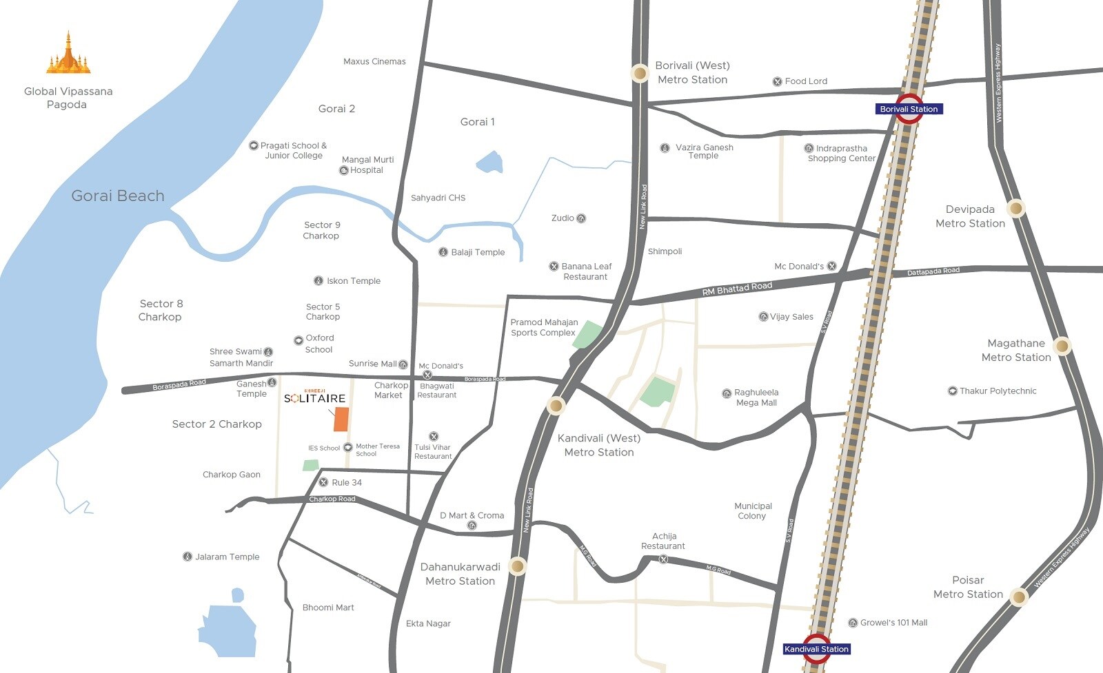 Shreeji Solitaire Kandivali Location Image