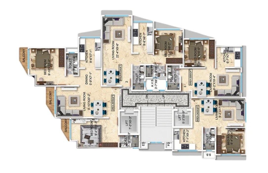 Stans Sarwarji Heights Floor Plans