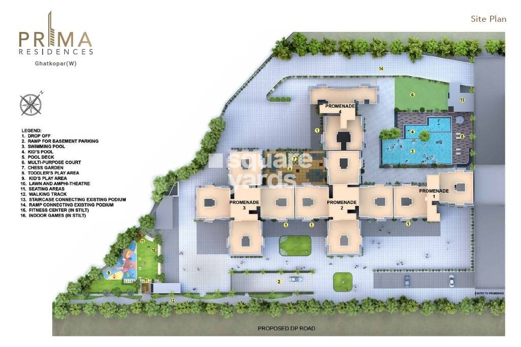 The-Wadhwa-Promenade_an aerial view of a building with a cartoon character on it