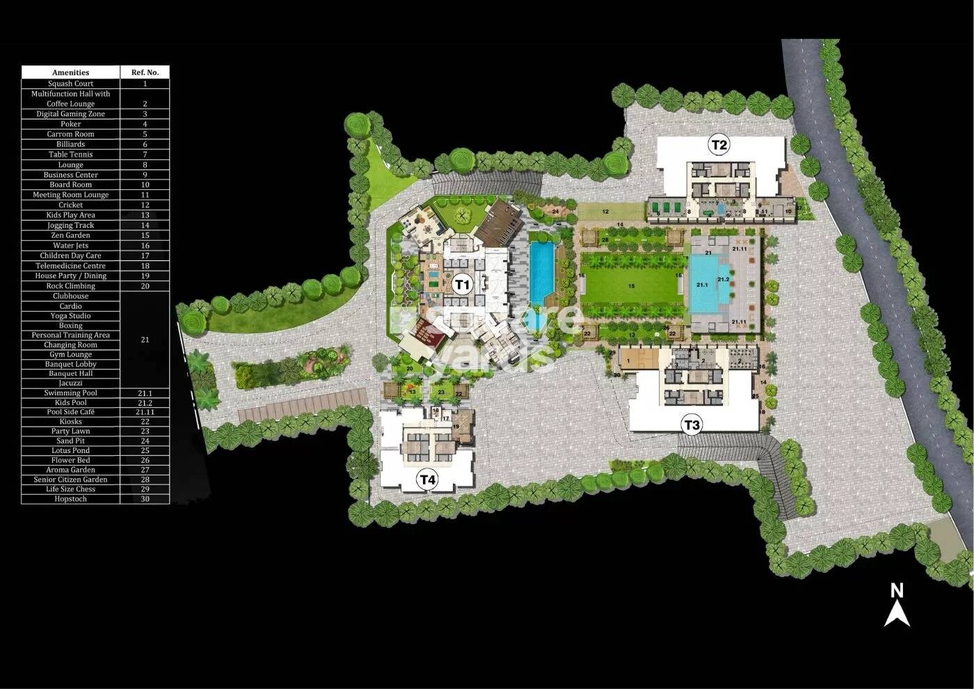 Transcon-Triumph-Tower_an aerial view of a building with a clock on it