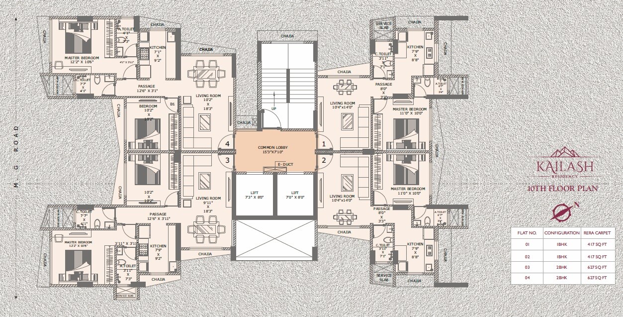 Tridev Kailash Residency Floor Plans