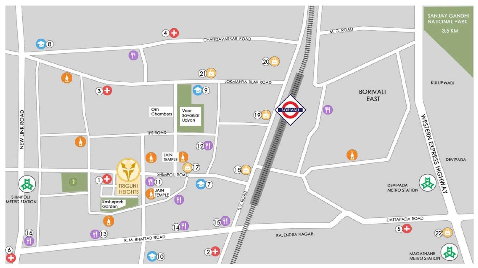 Triguni Heights Location Image