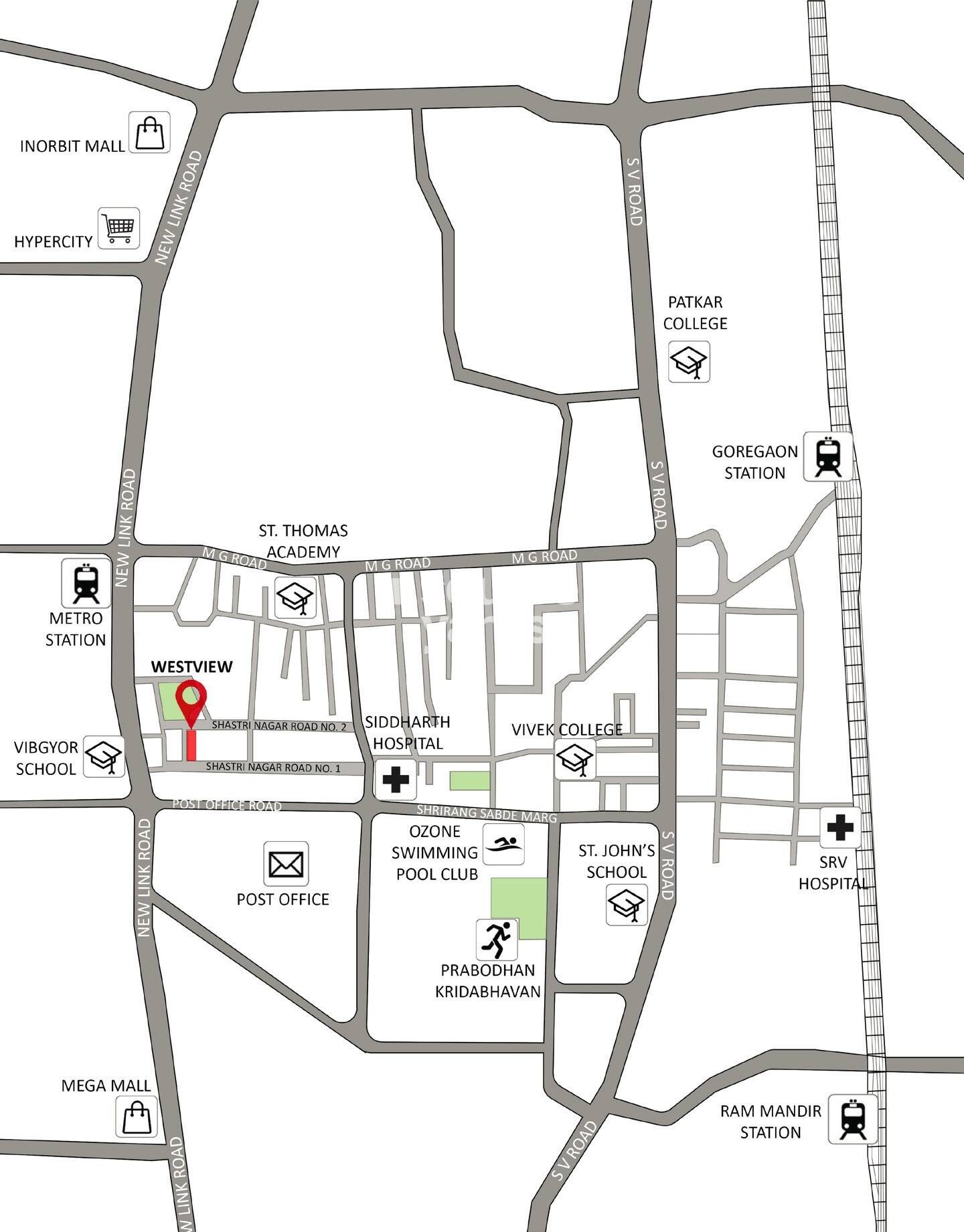 Umang Shastri Nagar West View CHS Location Image