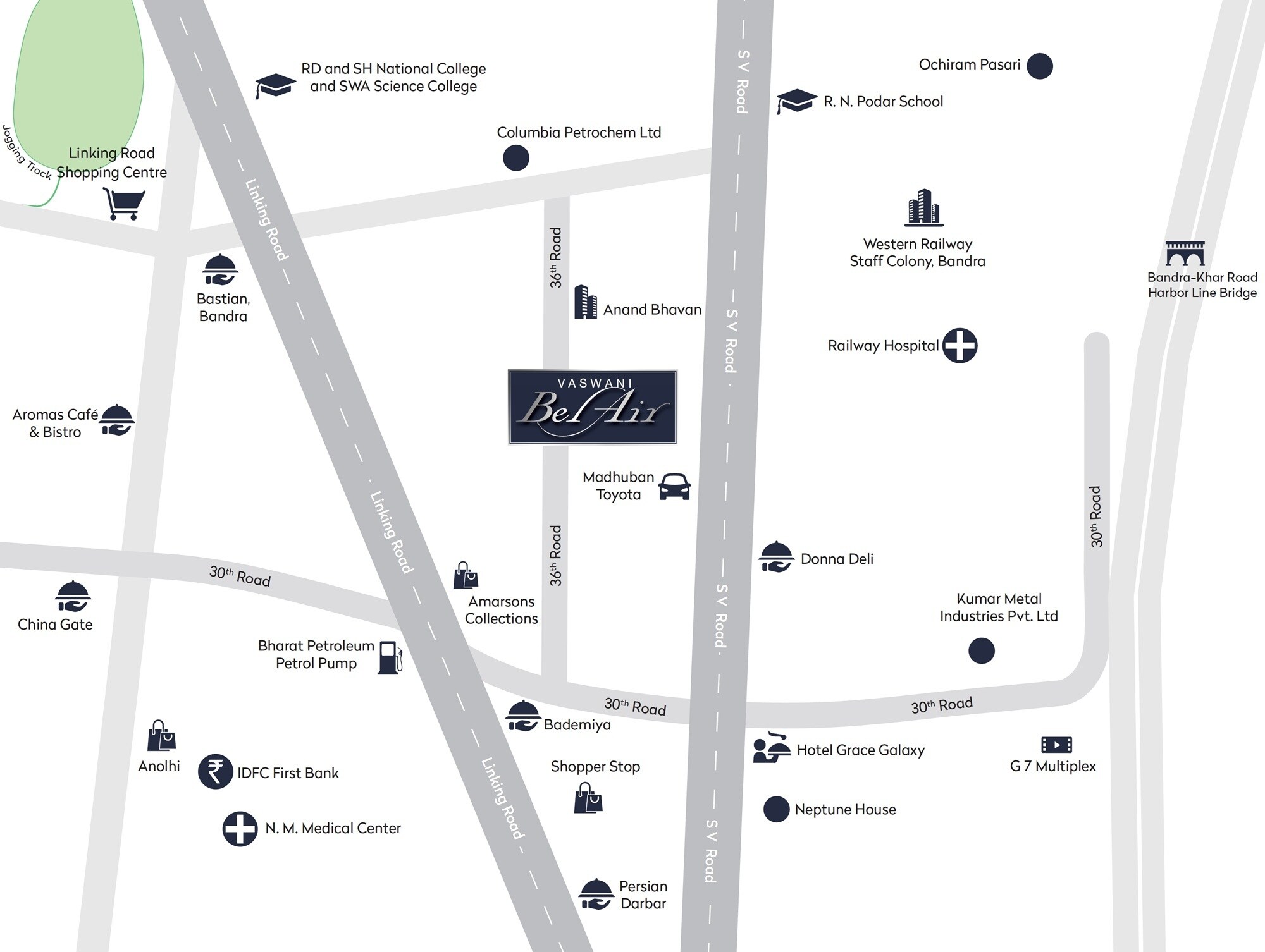 Vaswani Bel Air Location Image