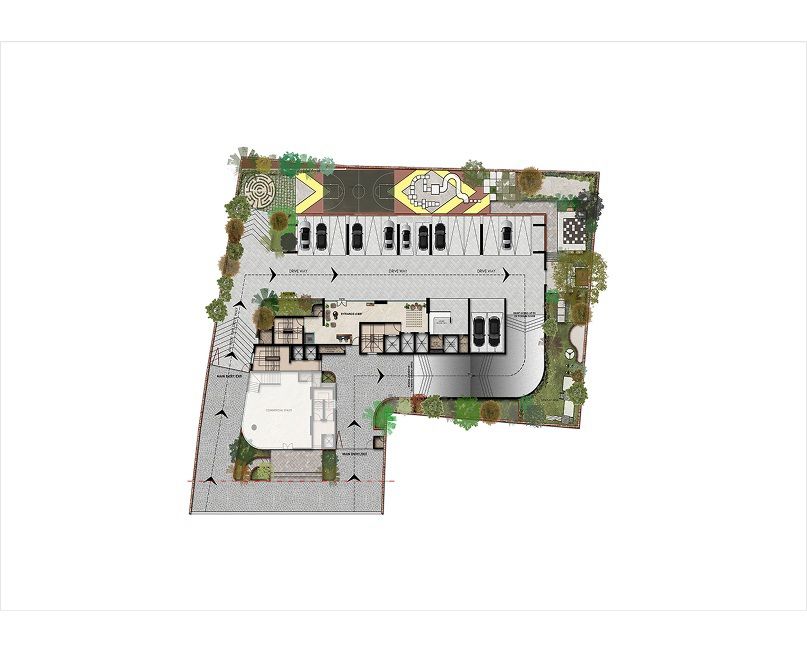 Viera-Golf-Greens_a drawing of a building with a sign on it