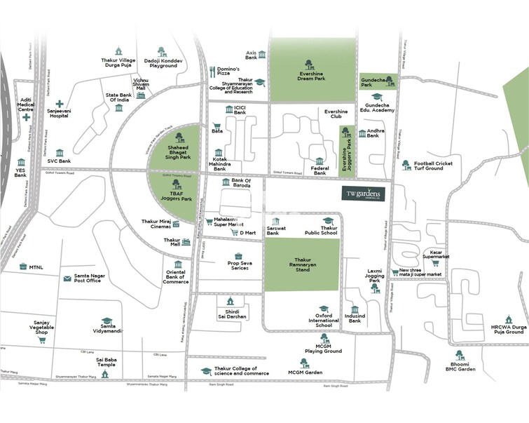 Wadhwa TW Gardens Location Image