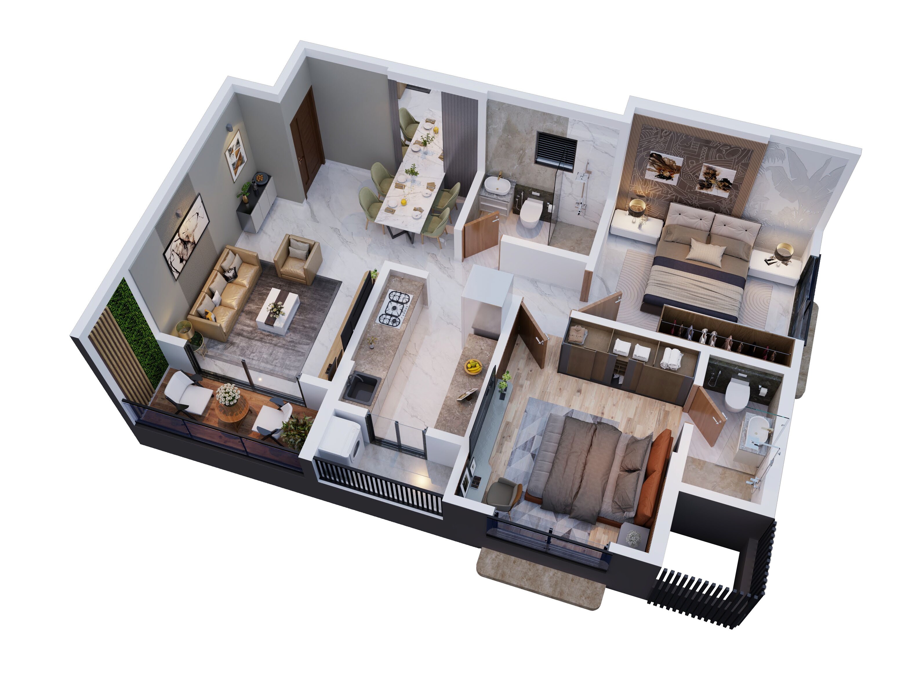 2 BHK 715 Sq. Ft. Apartment
