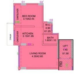 1 BHK 314 Sq. Ft. Apartment in Abhigna Avirahi Elegance