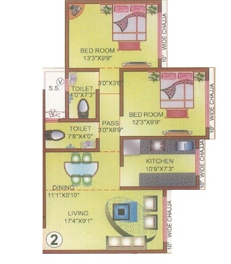1 BHK 648 Sq. Ft. Apartment