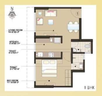 1 BHK 590 Sq. Ft. Apartment in Accel  Belvedere