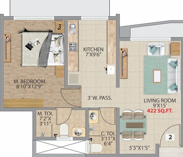  1 BHK Apartment at Accord Bindra One, Andheri East – for Rent