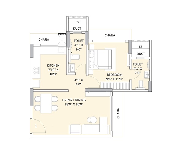 Ace Avenue 1 BHK Layout