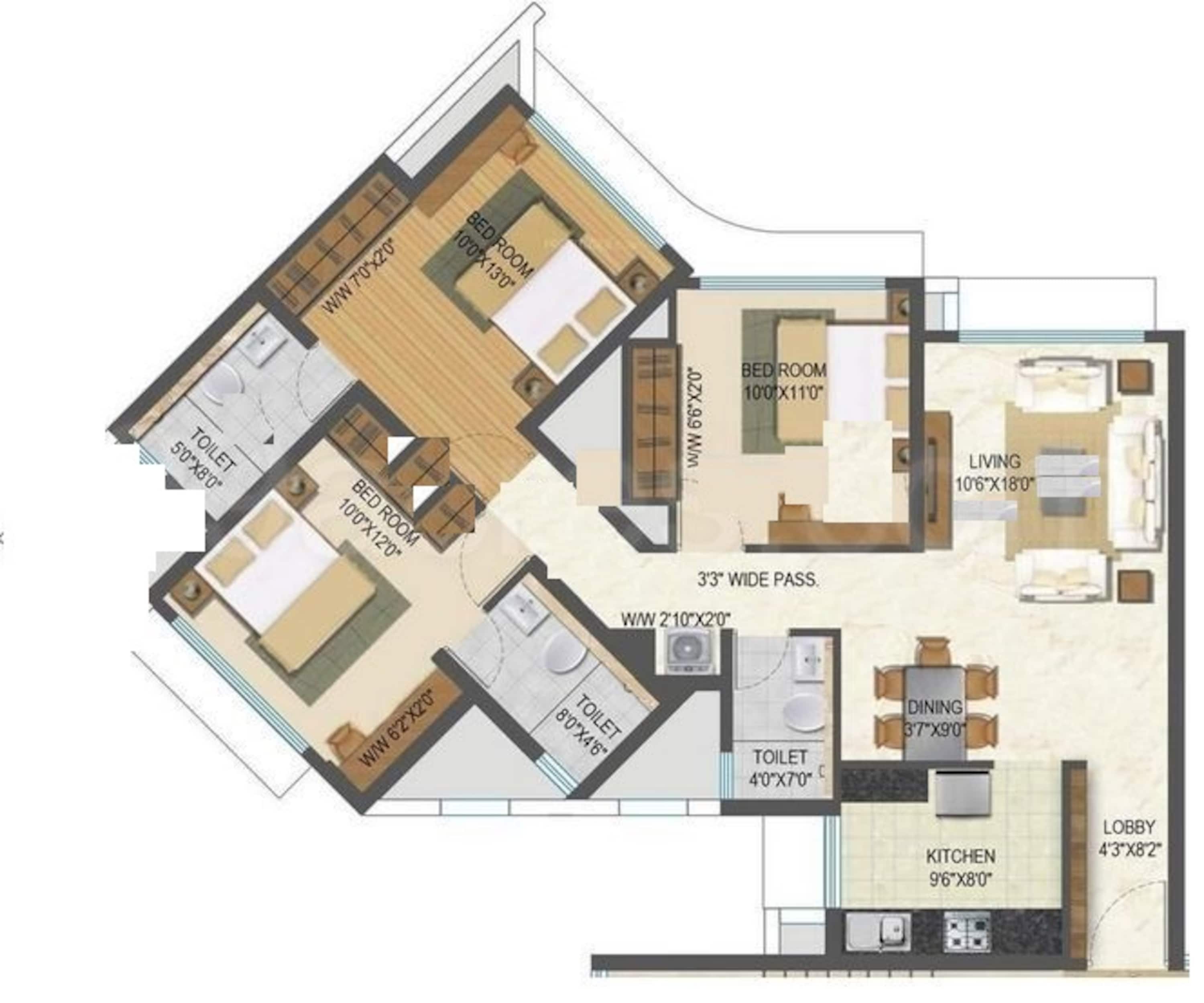 acme ozone apartment 3bhk 1362sqft 1