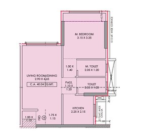 1 BHK 422 Sq. Ft. Apartment in Acres Abode