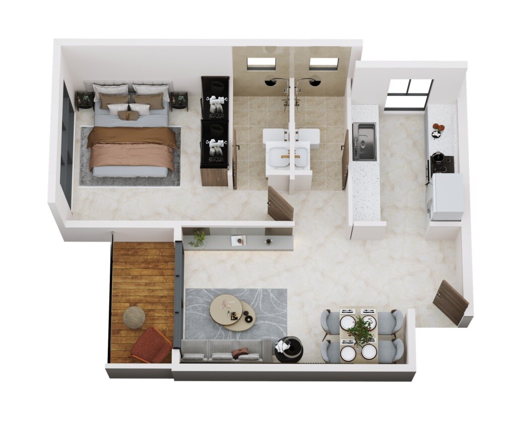 1 BHK 487 Sq. Ft. Apartment
