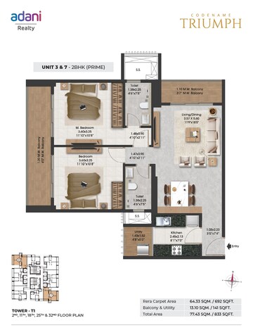  2 BHK Apartment at Adani Airica, Kanjurmarg West – for Sale