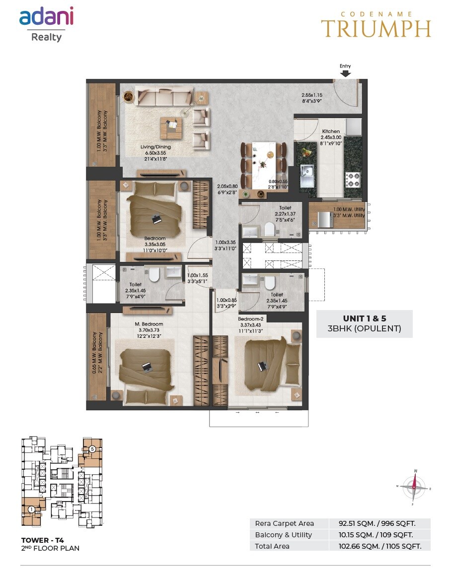 Other, adani-airica 3 Bedroom 1256 Sq.Ft. Apartment In Kanjurmarg West Mumbai 9076808