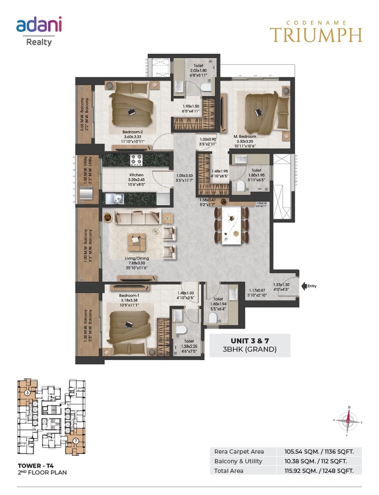 Other, adani-airica 3 Bedroom 1347 Sq.Ft. Apartment In Kanjurmarg West Mumbai 9076844