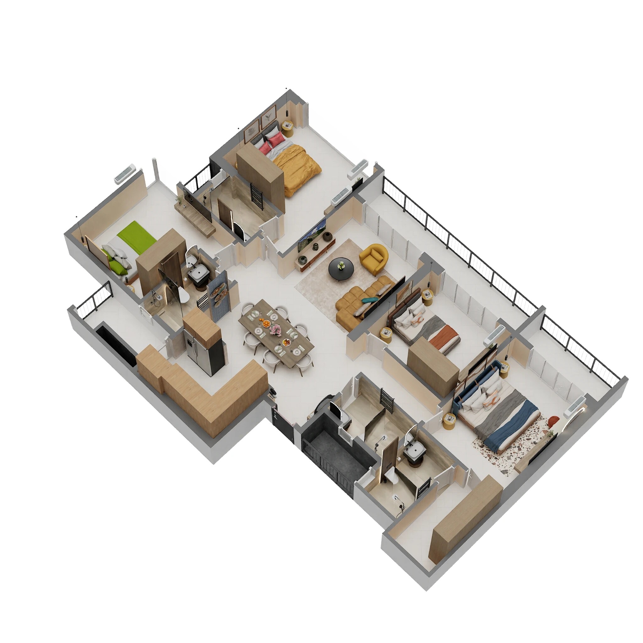 4 BHK 1887 Sq. Ft. Apartment