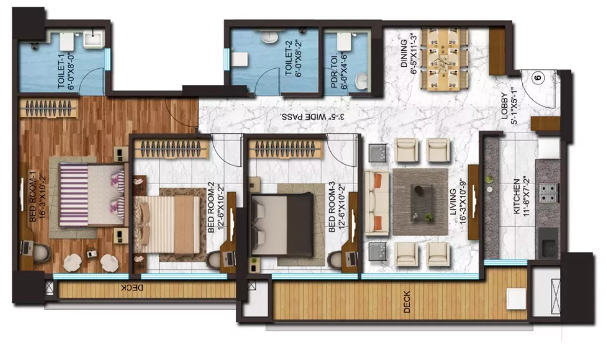 2 Bhk 1361 Sq Ft Apartment - 