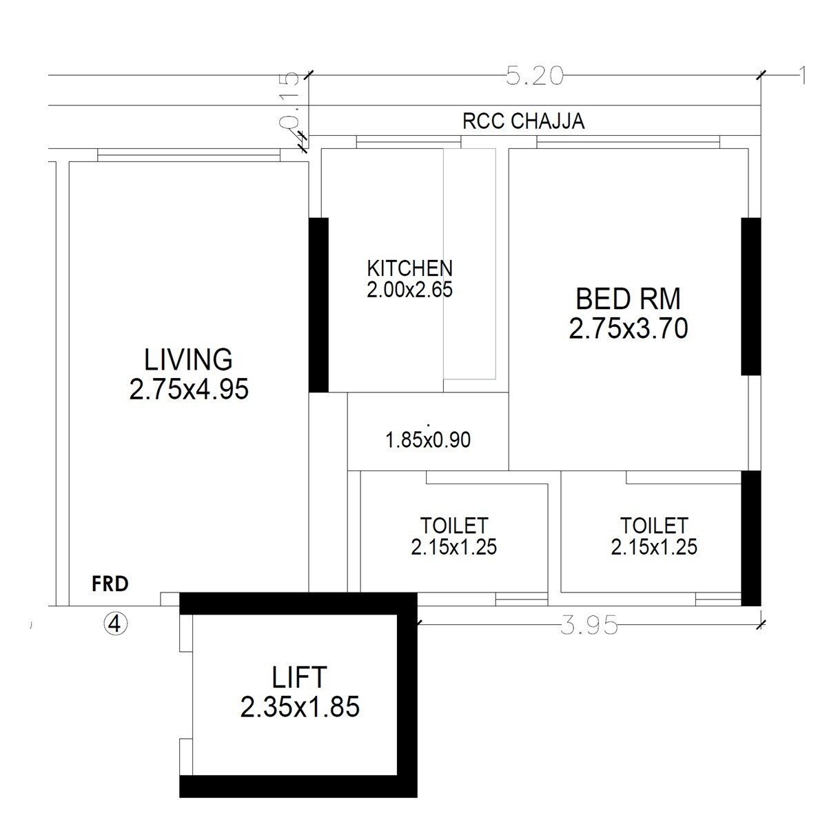 1 BHK 379 Sq. Ft. Apartment