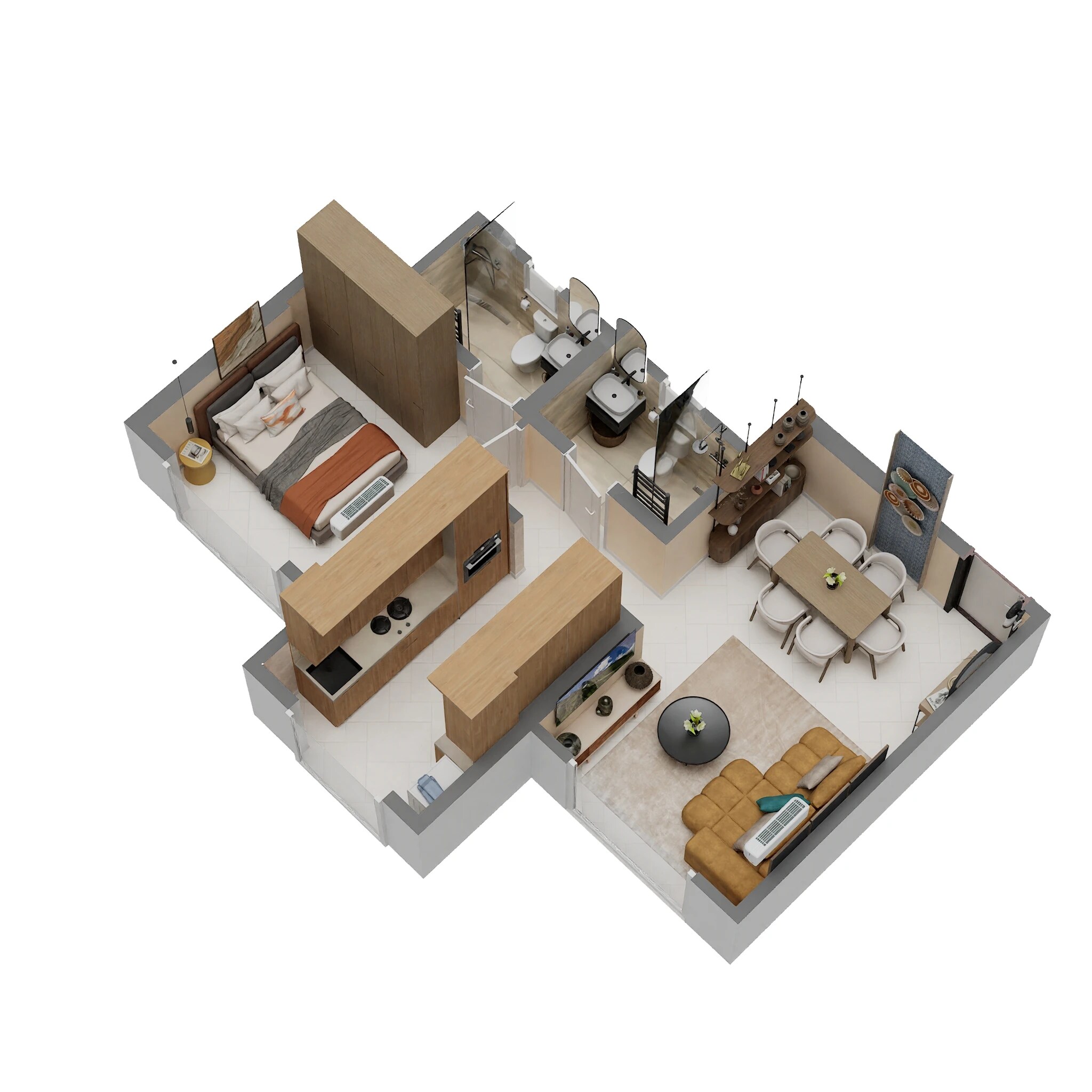 Floor plan of 1 BHK 463 Sq. Ft. Apartment in Adityaraj Greens, Mumbai