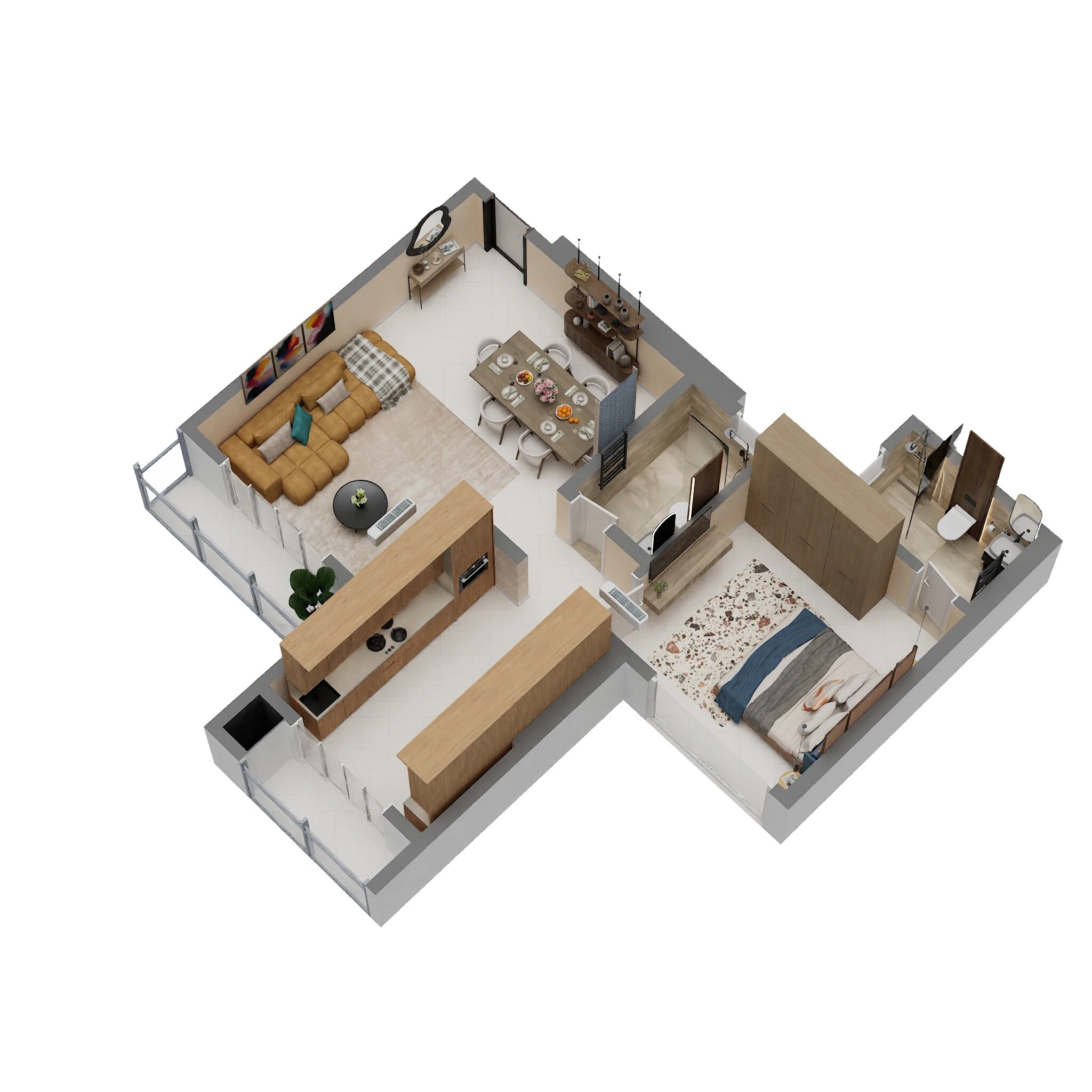 Floor plan of 1 BHK 466 Sq. Ft. Apartment in Adityaraj Greens, Mumbai