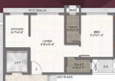 1 BHK 391 Sq. Ft. Apartment in Adityaraj Gurukripa CHS